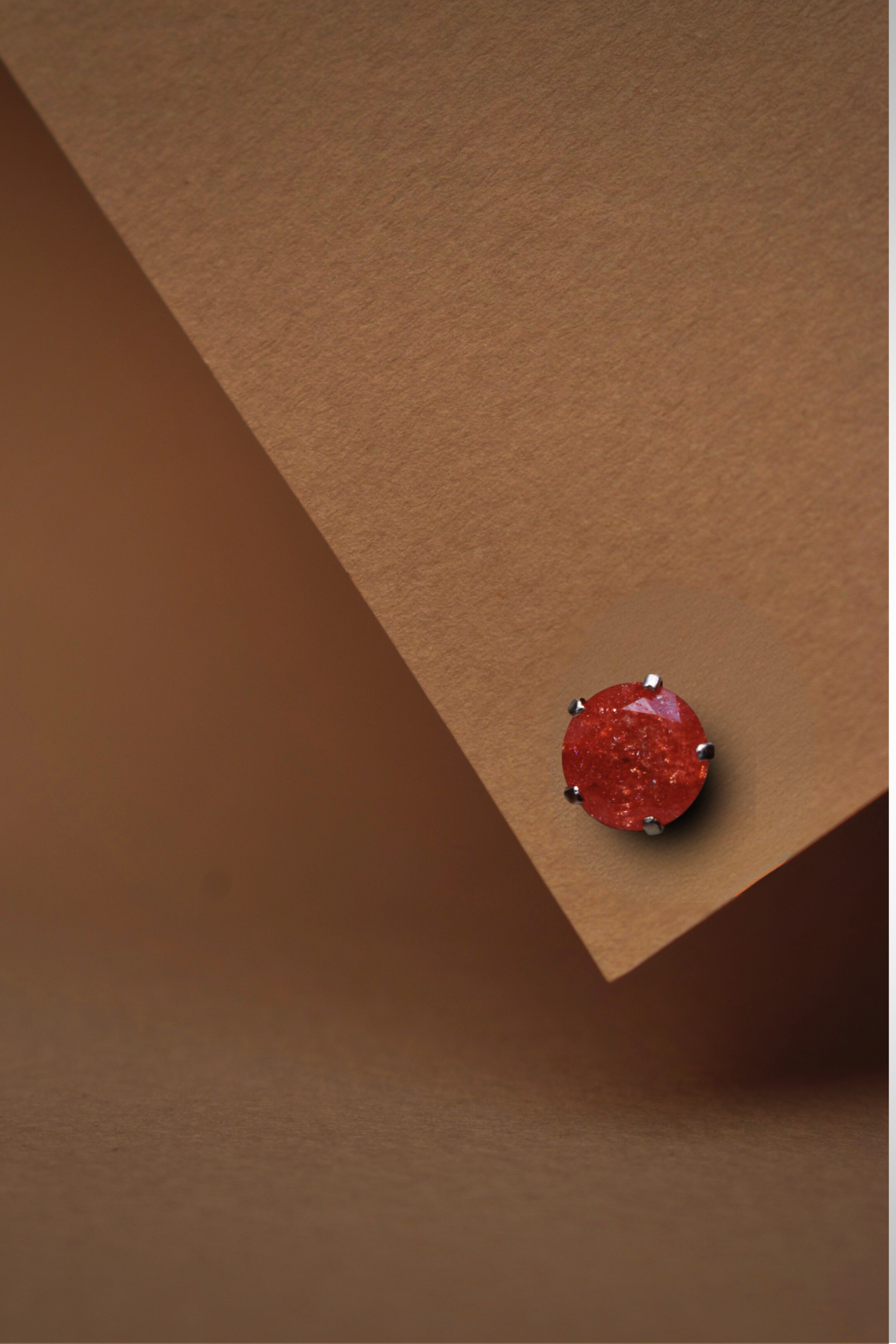 Arete Metal de Luna Diamante Zirconia Melón Plata .925