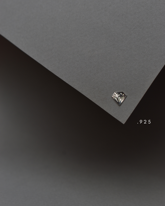 Arete Metal de Luna Diamante Plata .925