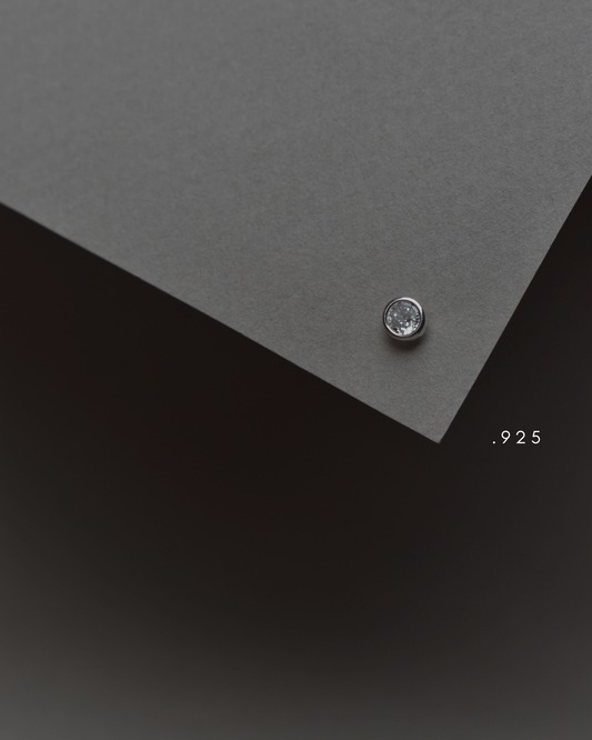 Piercing Metal de Luna Círculo Zirconia Plata .925