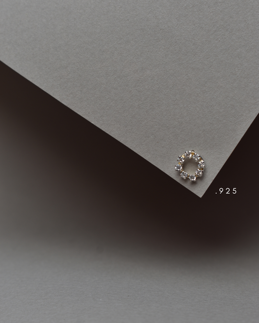 Piercing Metal de Luna Corona de Zirconias Plata .925