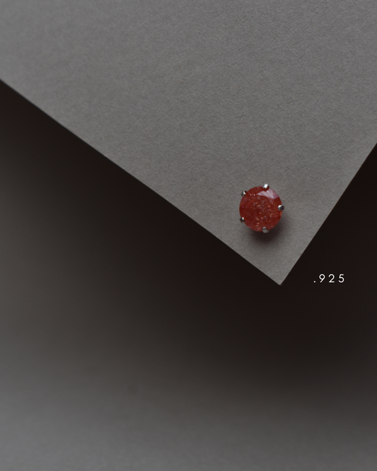 Arete Metal de Luna Diamante Zirconia Melón Plata .925