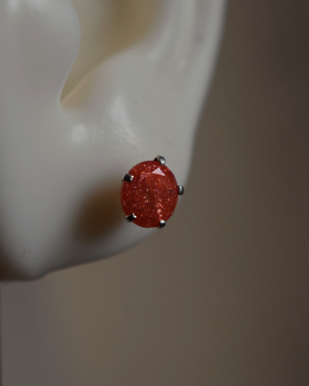 Arete Metal de Luna Diamante Zirconia Melón Plata .925