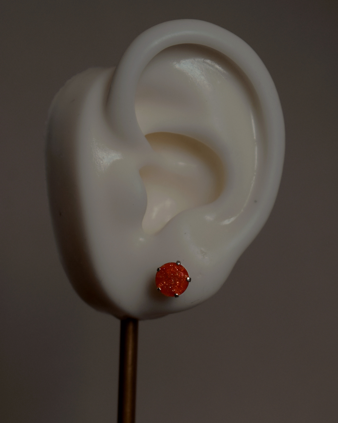 Arete Metal de Luna Diamante Zirconia Melón Plata .925