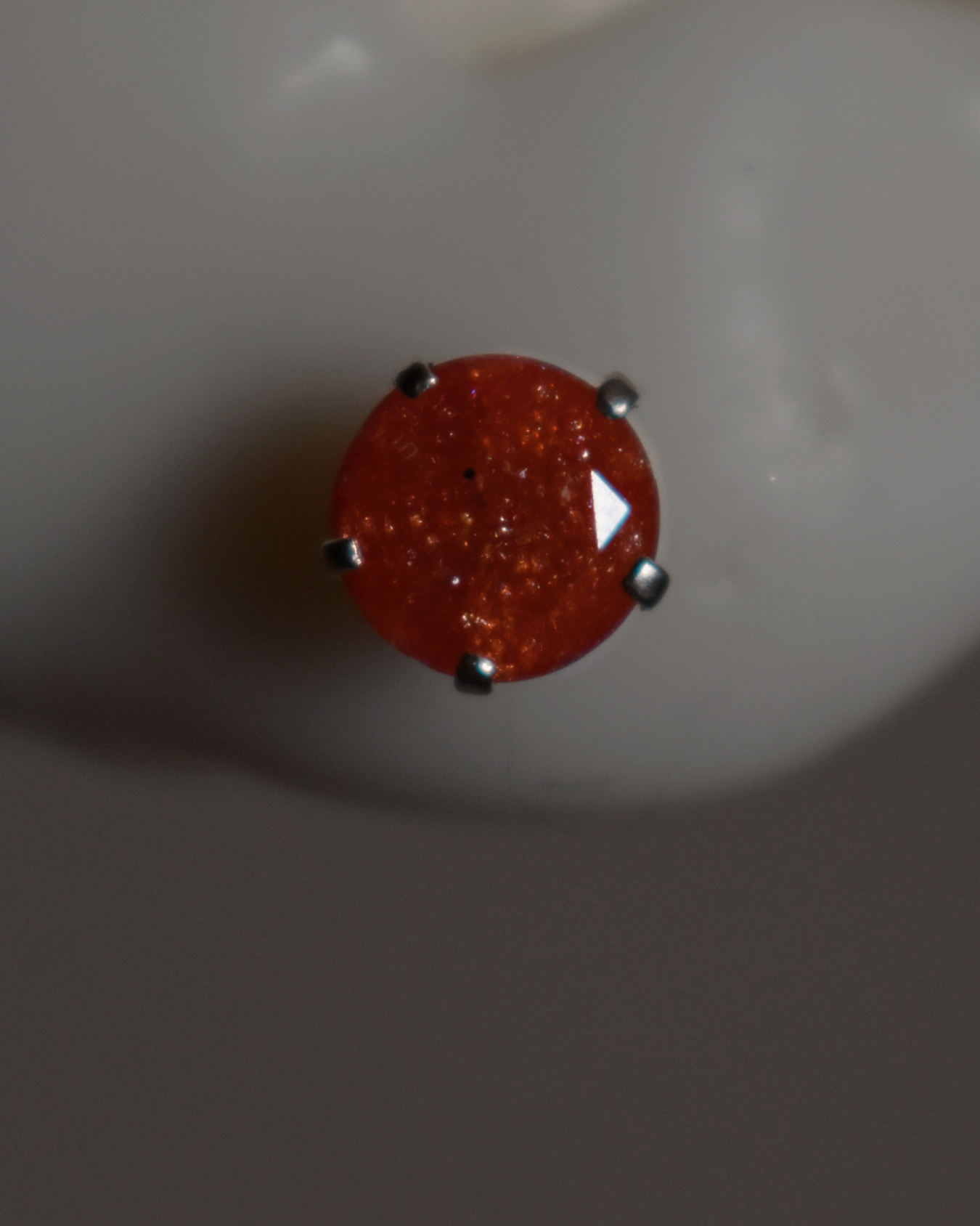 Arete Metal de Luna Diamante Zirconia Melón Plata .925