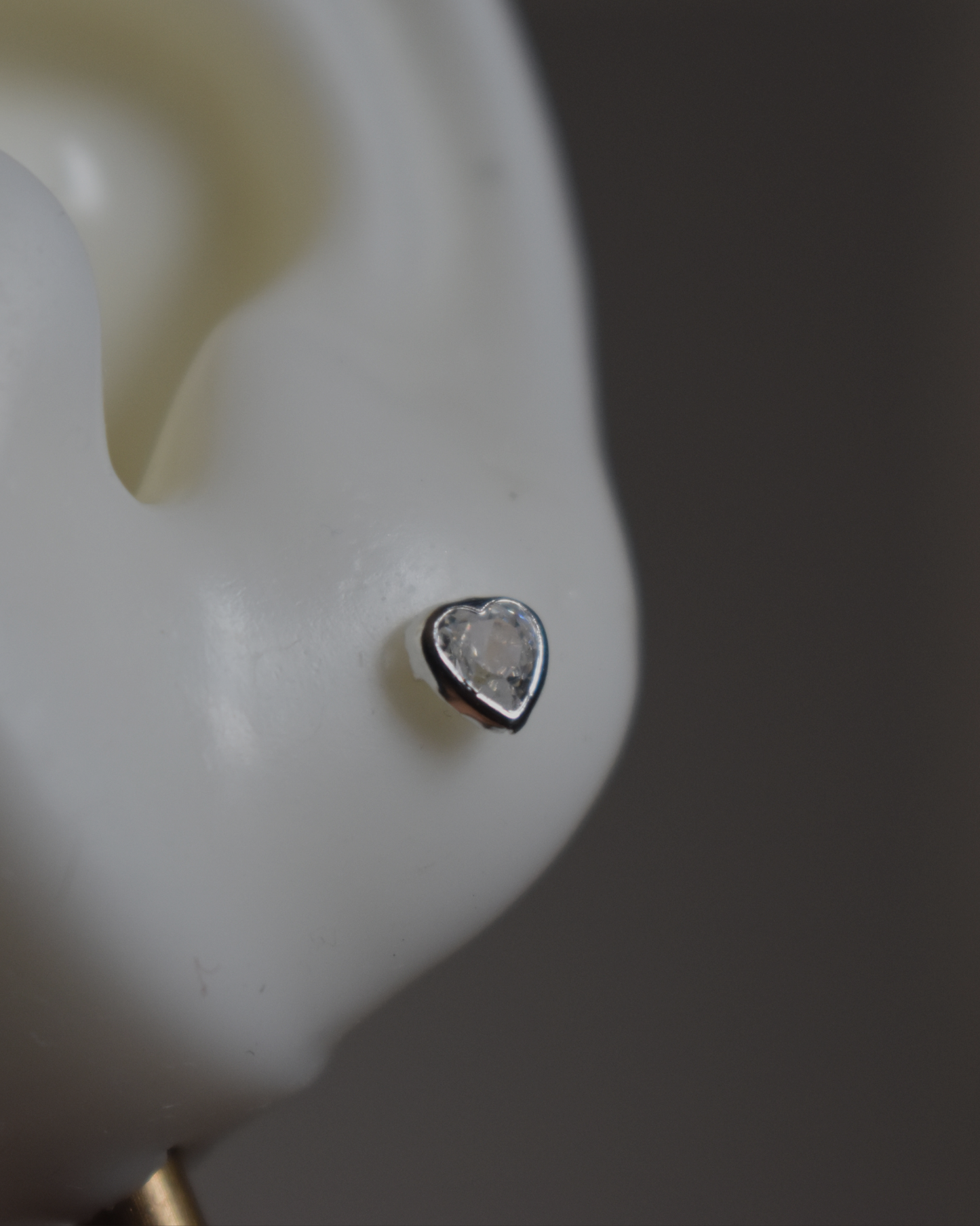 Piercing Metal de Luna Corazón Zirconia Plata .925
