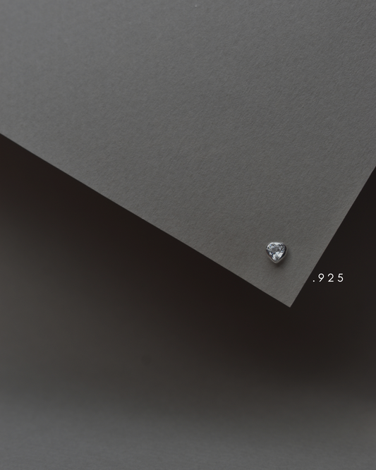 Piercing Metal de Luna Corazón Zirconia Plata .925