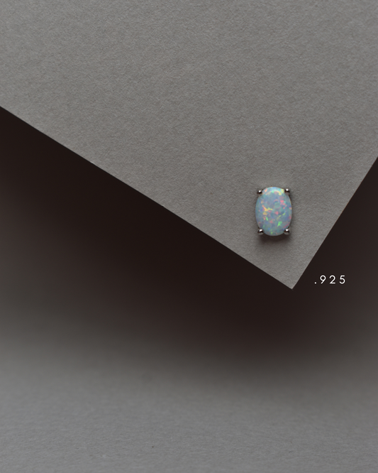 Arete Metal de Luna Ópalo Plata .925