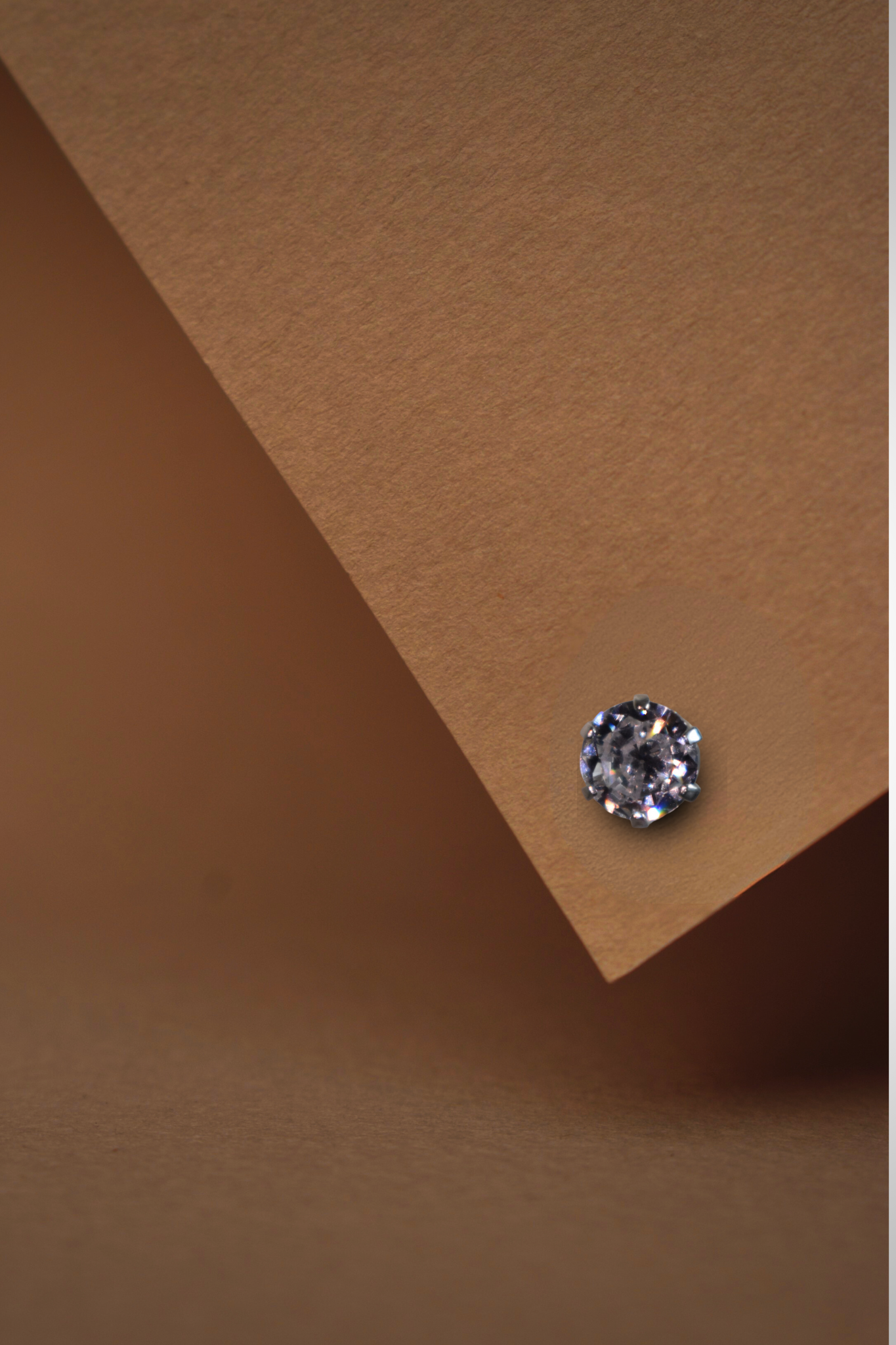 Moon Metal Earring Diamond Zirconia Silver .925