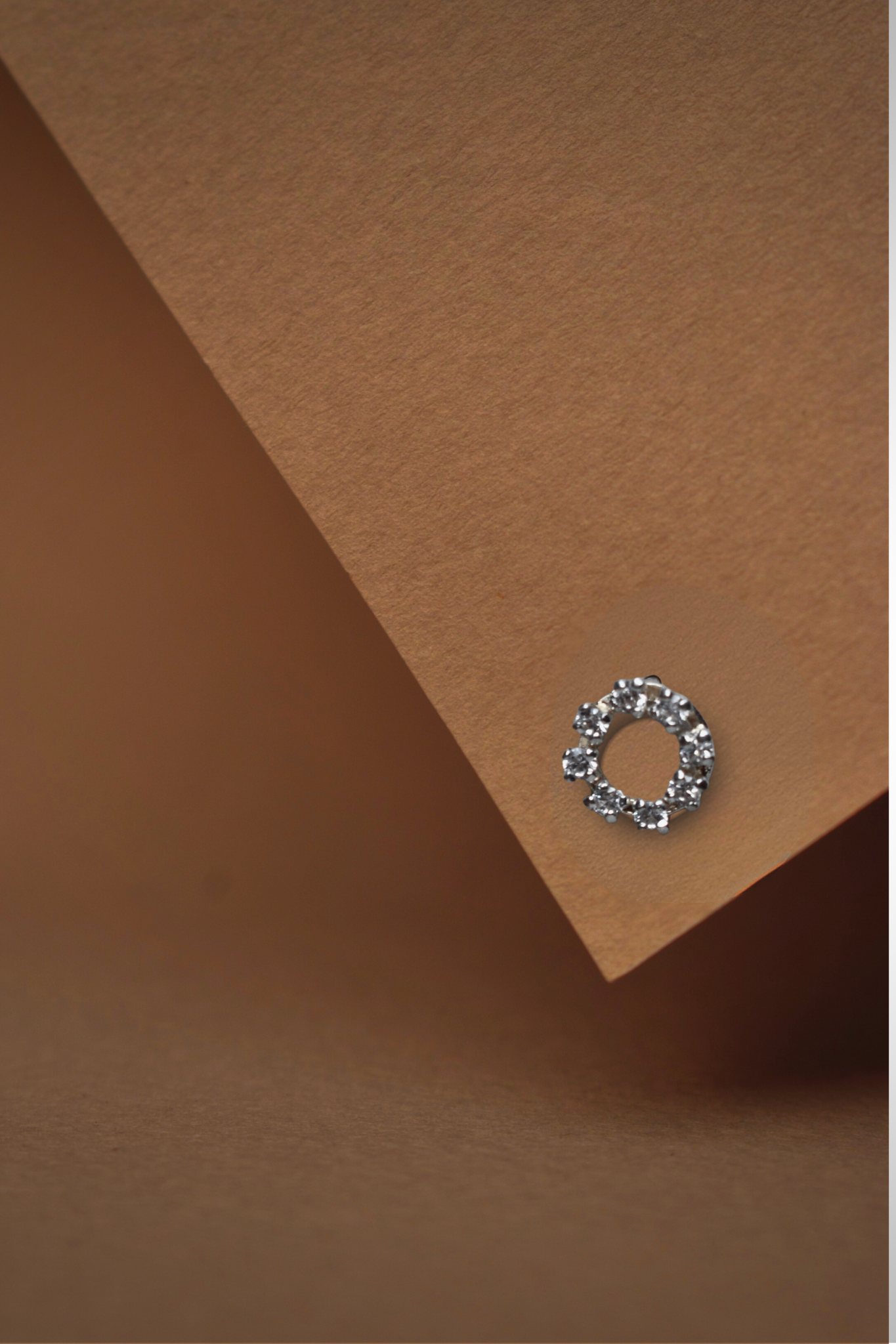 Piercing Metal de Luna Corona de Zirconias Plata .925