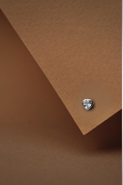 Piercing Metal de Luna Corazón Zirconia Plata .925