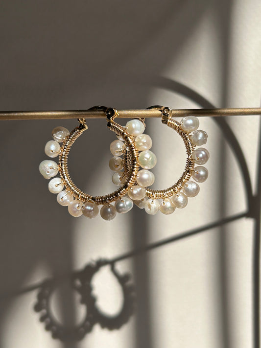 Arracadas maxi con perlas Bonhomía