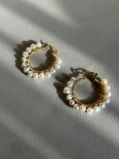 Arracadas maxi con perlas Bonhomía