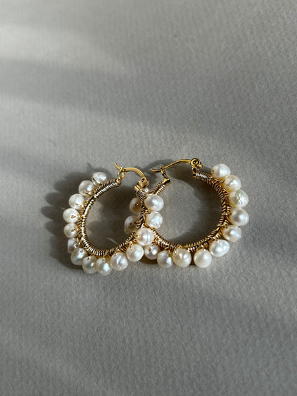Arracadas maxi con perlas Bonhomía