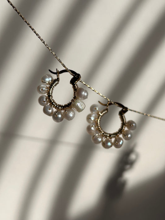 Arracadas mini con perlas Bonhomía