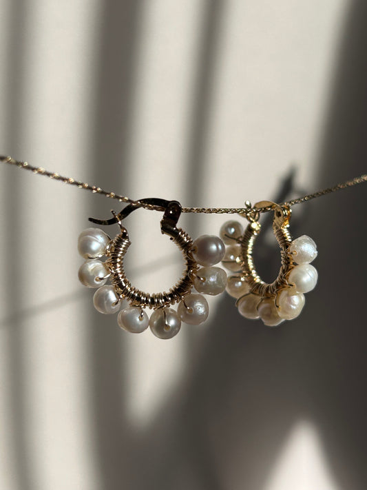 Arracadas mini con perlas Bonhomía