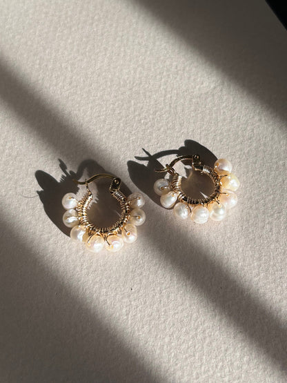 Arracadas mini con perlas Bonhomía