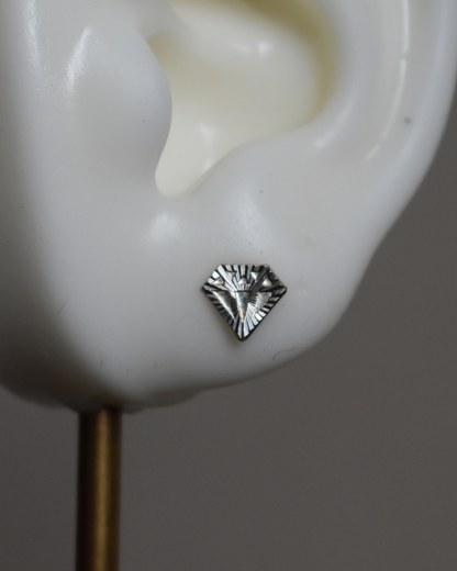 Arete Metal de Luna Diamante Plata .925