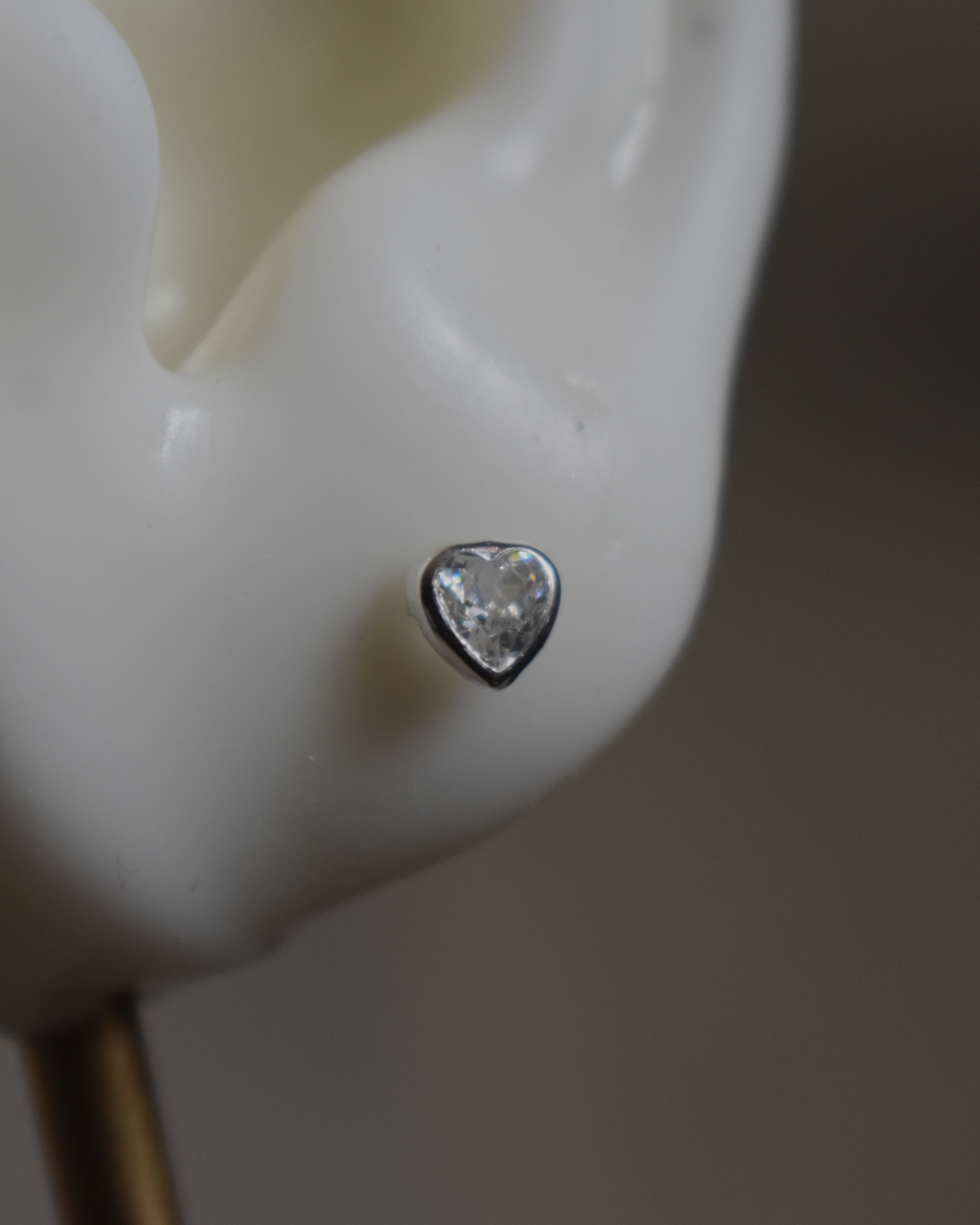 Piercing Metal de Luna Corazón Zirconia Plata .925