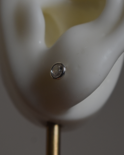 Piercing Metal de Luna Círculo Zirconia Plata .925