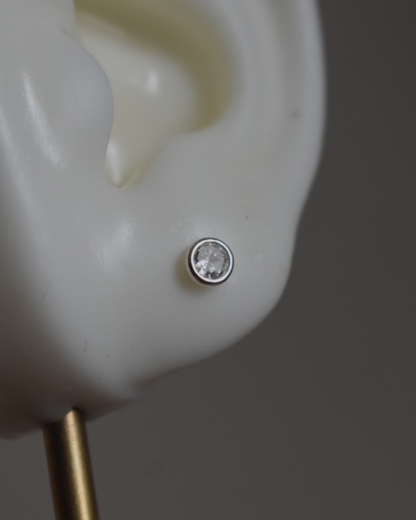 Piercing Metal de Luna Círculo Zirconia Plata .925