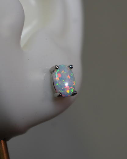 Opal Moon Metal Earring Silver .925